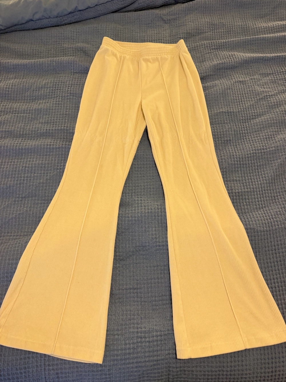 Aerie Sand Ribbed Flared Knit Pants